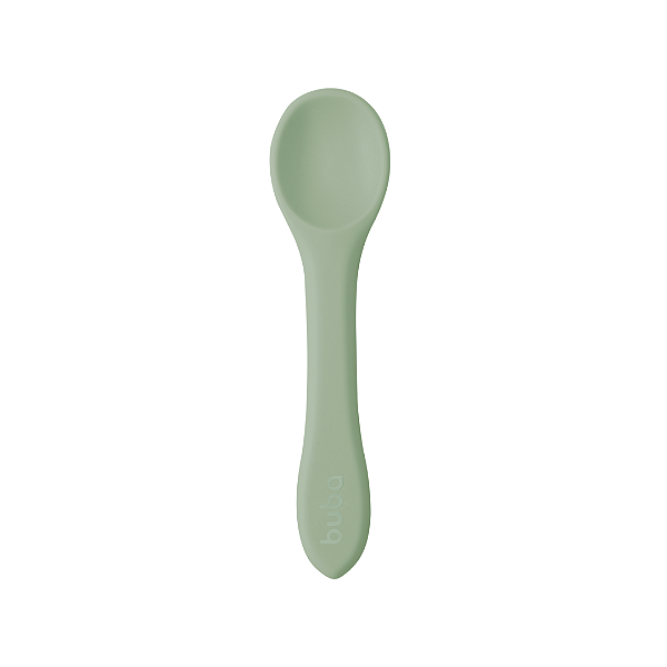 Colher em silicone para bebês buba verde