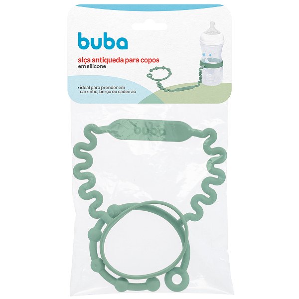 Alça antiqueda para copo em silicone verde Buba
