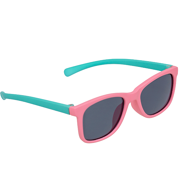oculos de sol infantil flexível buba rosa/verde 3-5 anos