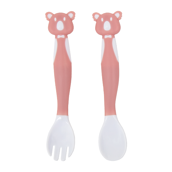 Kit talheres flexíveis coala rosa buba