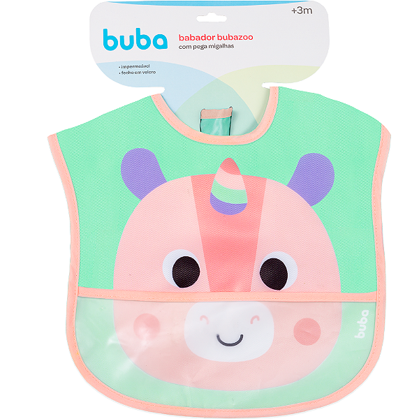 Babador Impermeável com Bolso Bubazoo unicórnio Buba