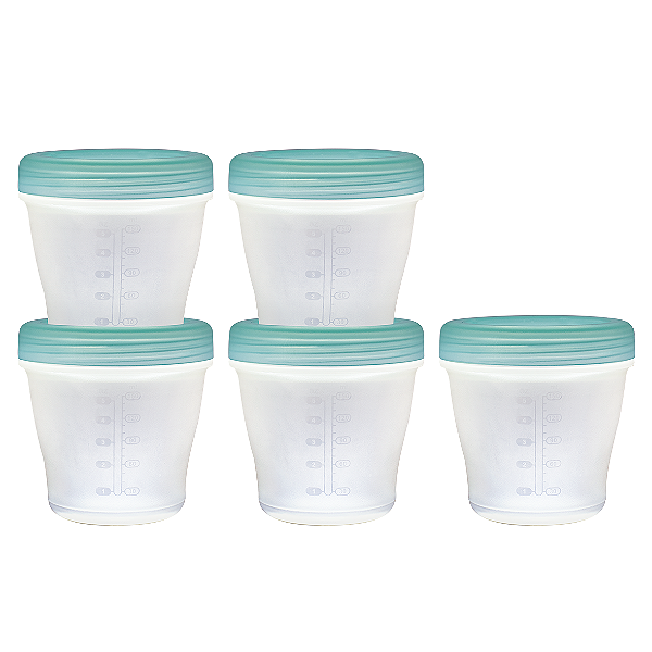 Kit com 5 Potes para armazenar Papinha e leite materno KaBaby