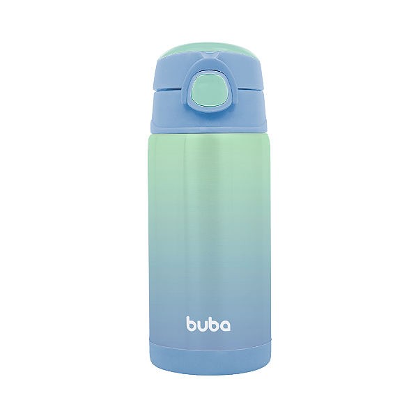Garrafa térmica infantil buba 400ml azul e verde