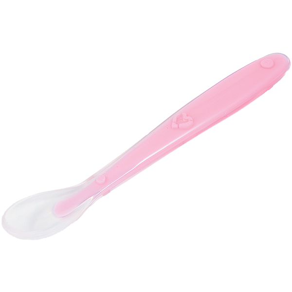 Colher de silicone para bebê rosa buba