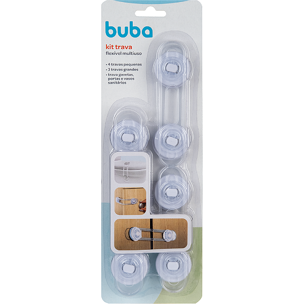 Kit com 7 travas multiuso flexível buba
