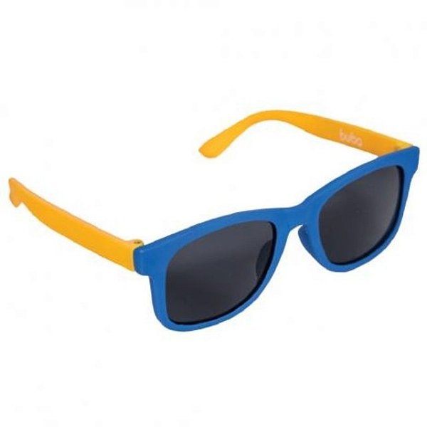 oculos de sol infantil flexível buba azul e amarelo 3-36 meses