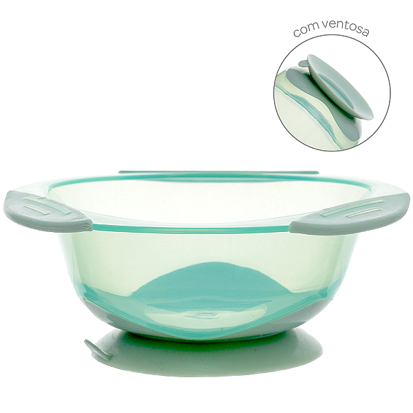 Pratinho bowl com ventosa verde buba