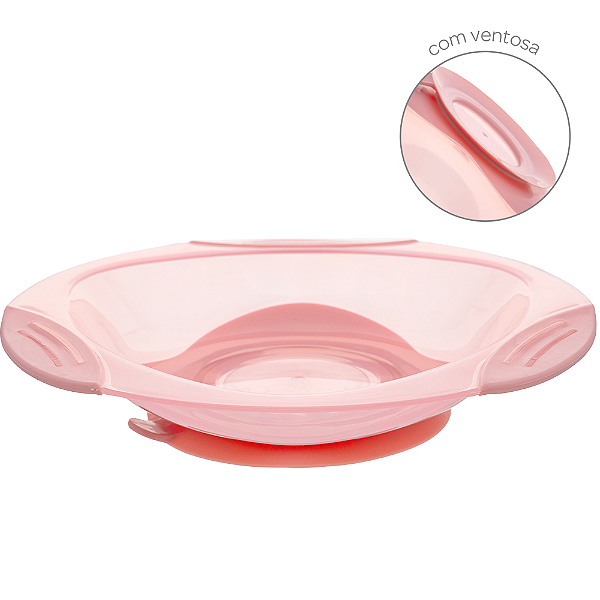 Pratinho com ventosa rosa buba