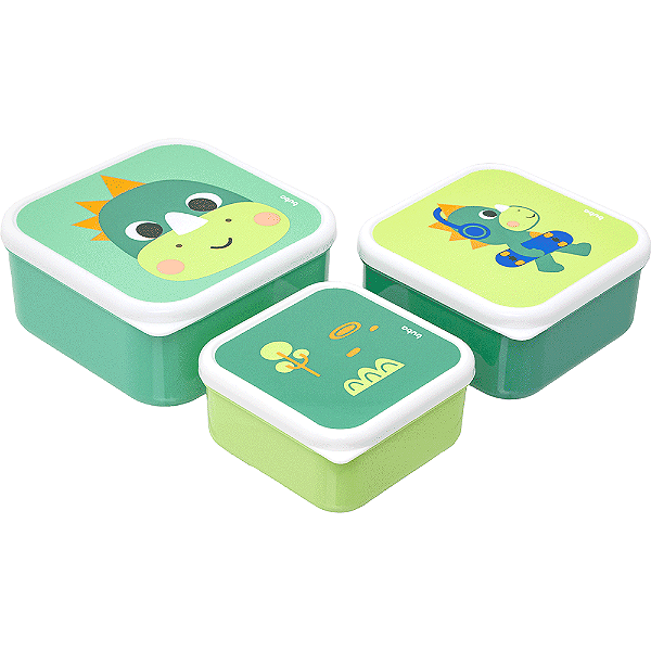 kit 3 potinhos buba zoo dino