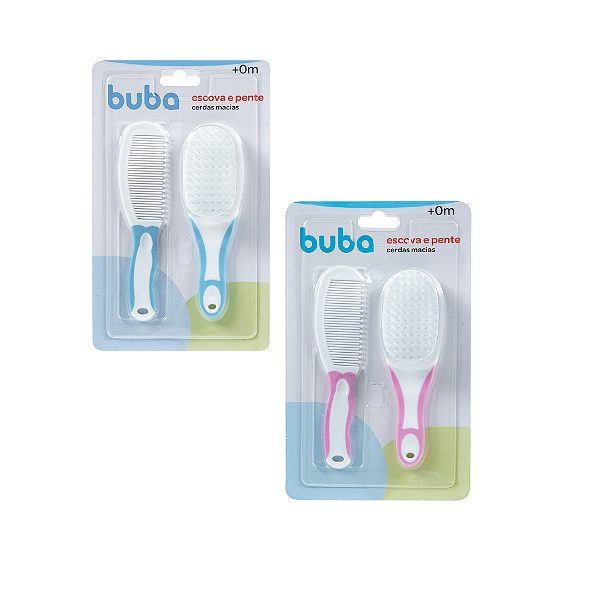 Escova e pente cerdas macias buba