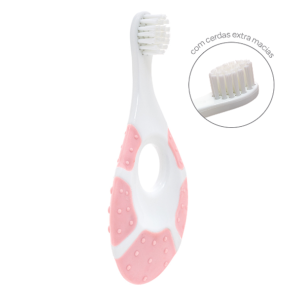 Escova de dente primeiros dentinhos buba rosa