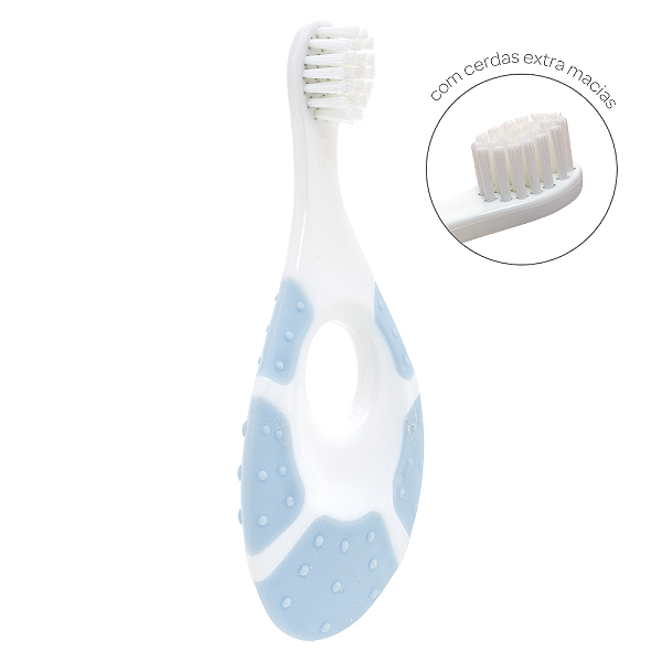 Escova de dente primeiros dentinhos buba azul