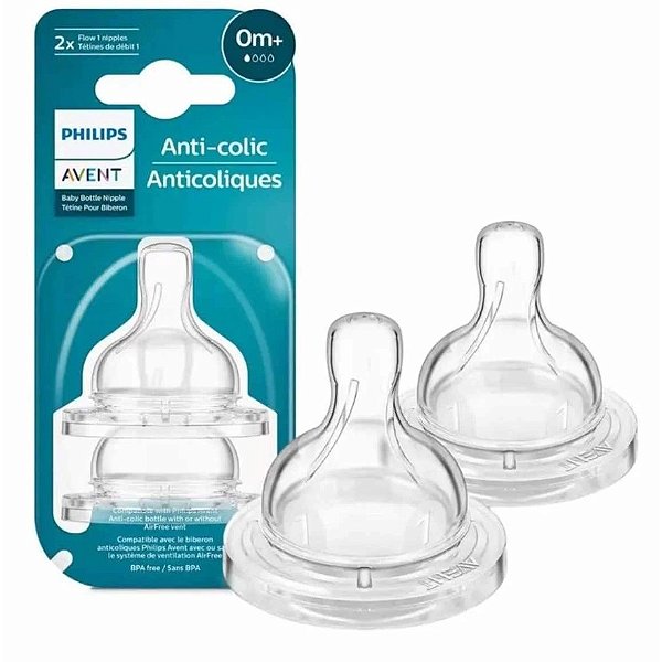 Kit com 2 bicos anticólica avent N°1