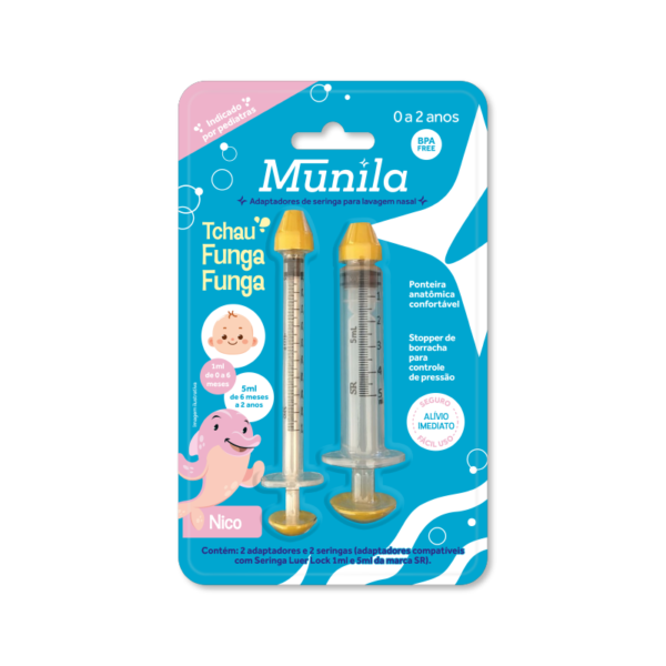 Kit Seringa para lavagem nasal recém-nascido com 2 seringas munila