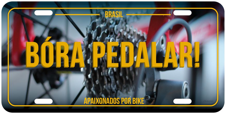 Placa Decorativa Bike "Bora Pedalar"