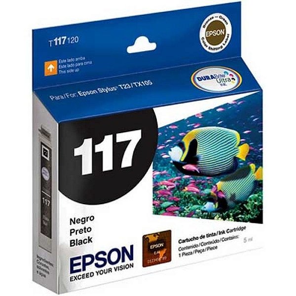 Cartucho de Tinta Epson 117 Preto T117120 Durabrite Ultra Original