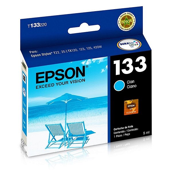 Cartucho de Tinta Epson Durabrite Ultra T133220 BR Ciano Original