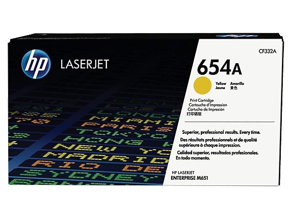 Cartucho de Toner HP LaserJet 654A Amarelo CF332A Original