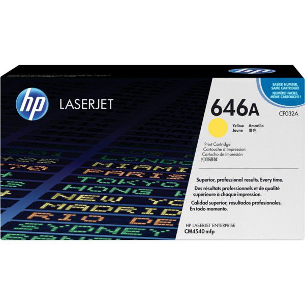 Toner HP CF032A 646A CF032AB Amarelo CM4540 CM4540F CM4540FSKM Original 12.5K