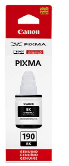 Refil Canon GI-190 Preto Original Para Canon G1100, G1110, G2100, G2110, G3100, G3102, G3110, G3111, G4100, G4110, G4111 - CX 1 UN