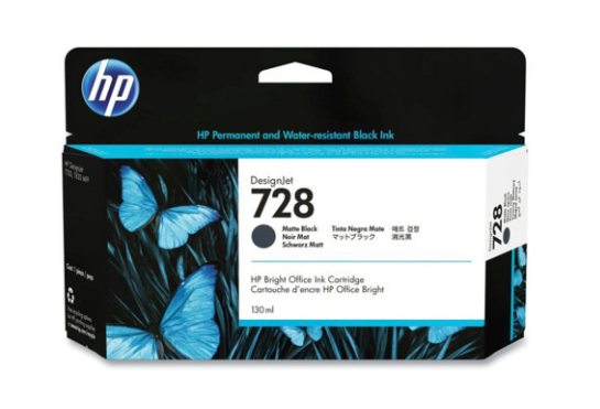Cartucho de Tinta HP 728 Preto Fosco 3WX25A Original 130ml