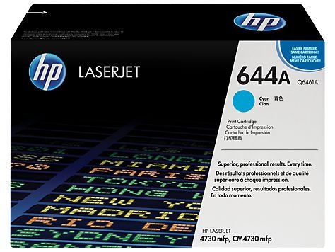 Cartucho de toner LaserJet HP 644A Ciano Q6461A Original