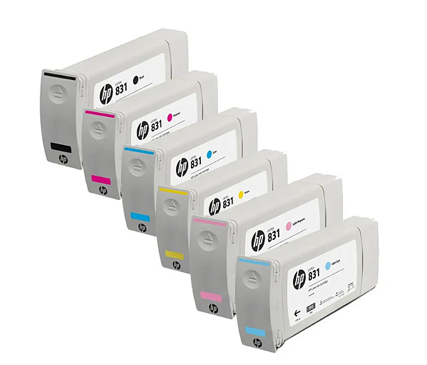 Kit 6 Cartuchos HP 831A Original CMYK, CLT MLT Latex 775ml 310 | 330 | 360 831