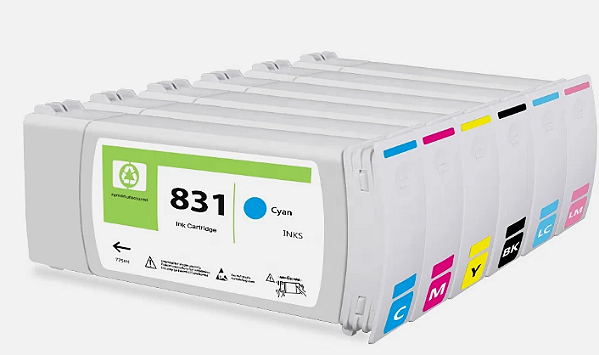 Kit 6 Cartuchos Compatível Hp 831 Latex 775ml CMYK