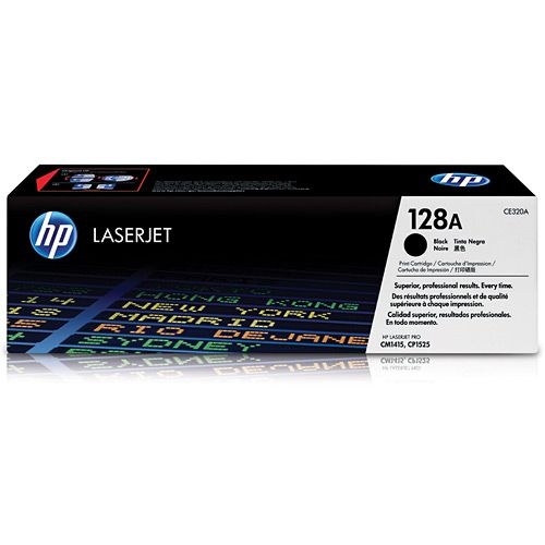 Toner HP 128A Preto Laserjet Original (CE320AB) Para CM1415fn, CM1415fnw, CP1525nw CX 1 UN