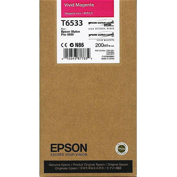 Cartucho de Tinta Epson T6533 Vivid Magenta p/ Stylus Pro 4900 Original