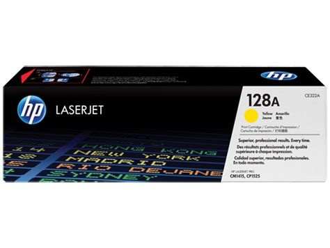 Toner HP 128A Amarelo Laserjet Original (CE322AB) Para CM1415fn, CM1415fnw, CP1525nw CX 1 UN