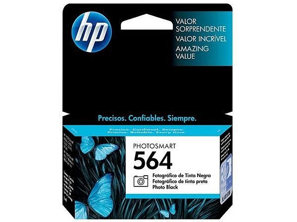 Cartucho HP 564 Preto Fotografico 3,5ml Original (CB317WL) Para HP Photosmart C309g, B210a, C5324, Deskjet 3526, Officejet 4622, 4620 CX 1 UN