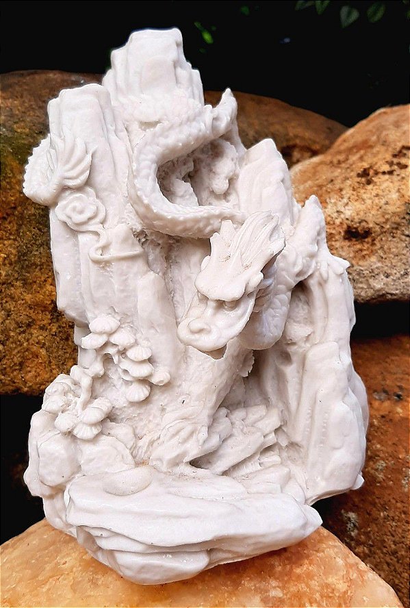 DRAGÃO CHINÊS, MARMORITE, 18 CM.