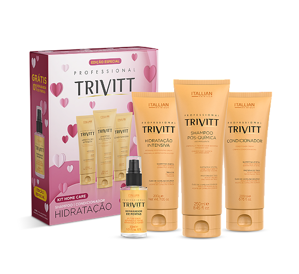 Kit Home Care Hidratação Intensiva Trivitt - Ganhe um Reparador de Pontas Ediçao Especial Limitada