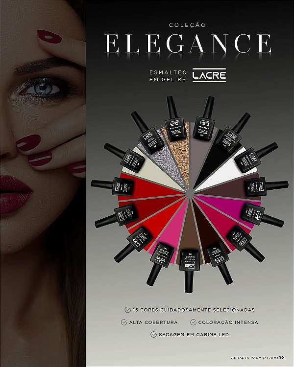 14 Esmaltes em GEL Lacre 10ml - Coleção Gran Elegance para Cabine LED
