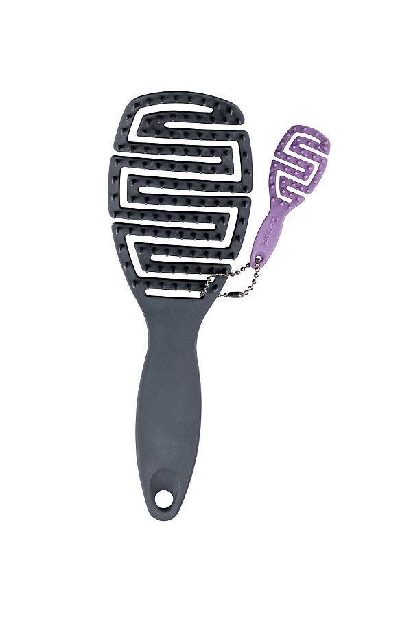 Escova de Cabelo Maya para Cachos Cinza + Chaveiro