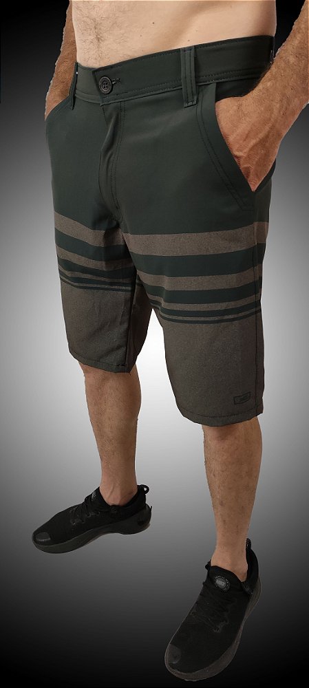 Bermuda Phantom Elastano Abstract Stripes Cores Marrom,Marinho,Verde,Vermelho e Lilás.