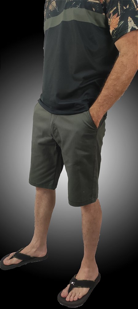 Bermuda Masculina Alfaiataria Chumbo Sarja SURF-X.