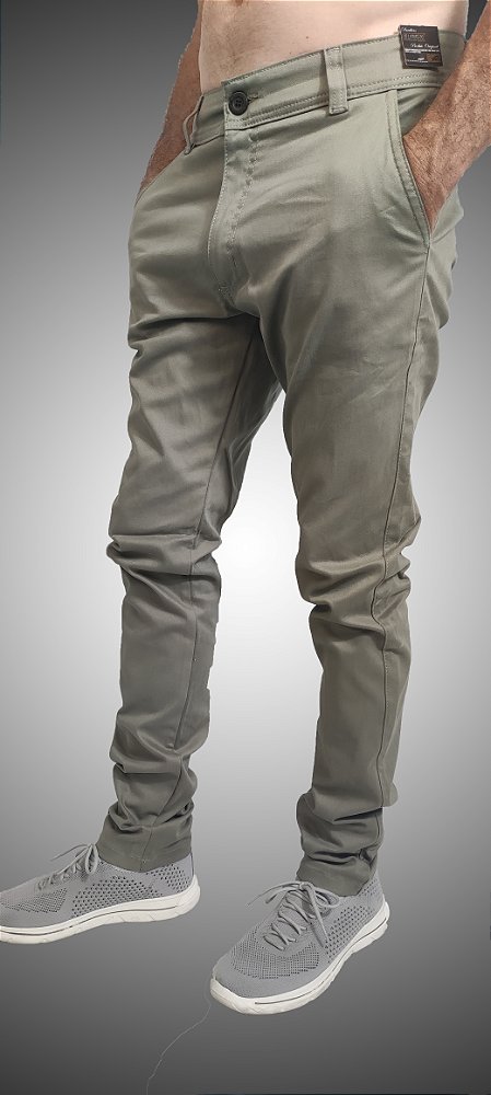Calça Masculina Sarja Alfaiataria Caqui SURF-X.