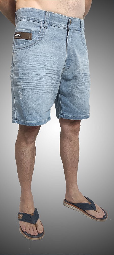 Bermuda Masculina Jeans Triple Stitching Azul Claro SURF-X.
