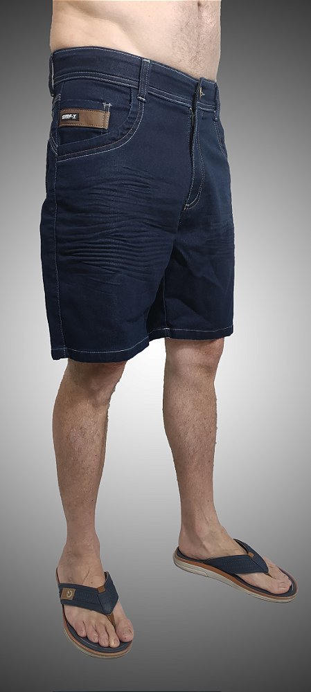 Bermuda Masculina Jeans Triple Stitching Azul Escuro SURF-X.