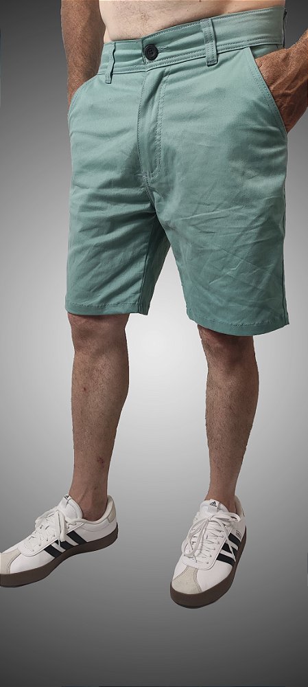 Bermuda Masculina Sarja Alfaiataria Verde Água SURF-X.
