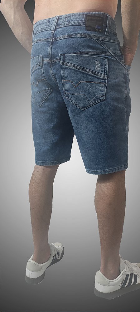 Bermuda Masculina Jeans Triple Stitching Azul Estonado SURF-X.
