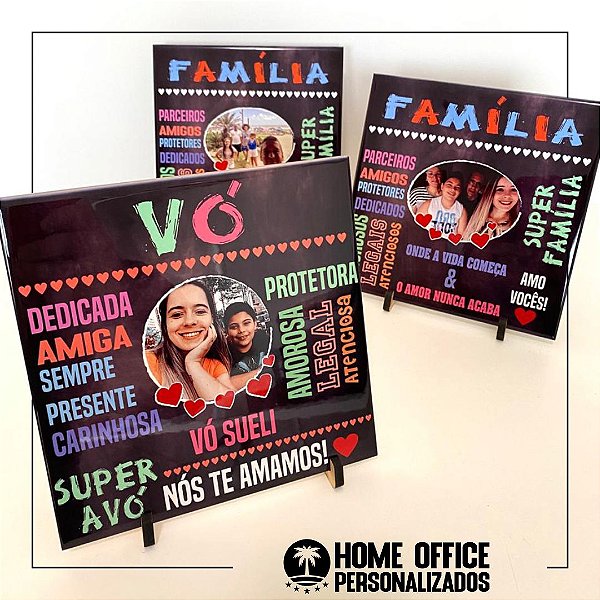 Azulejo Personalizado 15x15 cm com pedestal em MDF