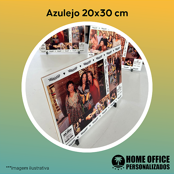 Azulejo Personalizado 20x30 cm com pedestal em MDF