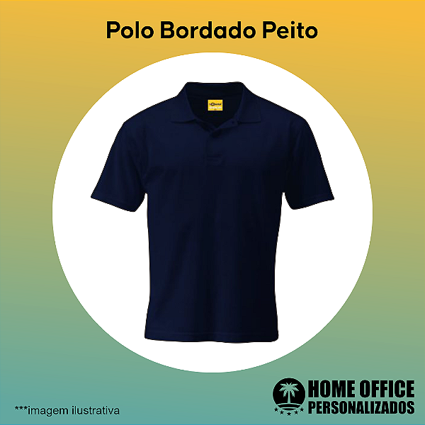Camisa Polo 100% Algodão/ Piquet -  Personalizada com Bordado Peito
