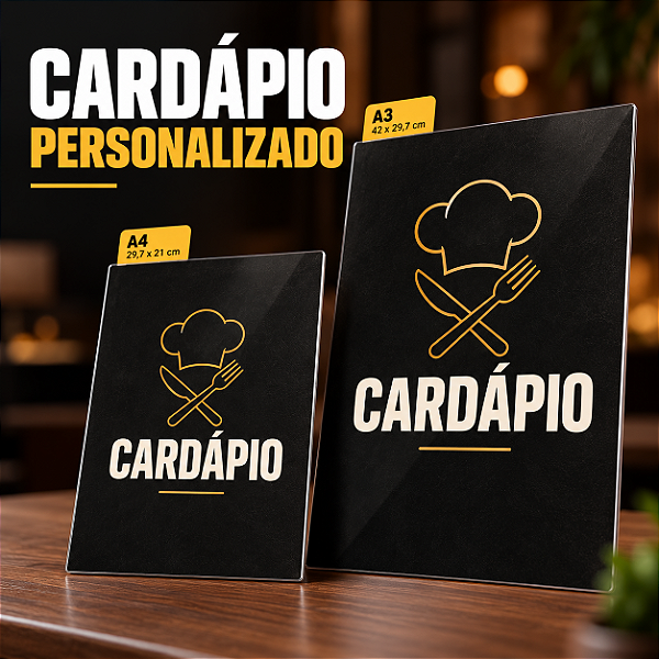 Cardápio Plastificados ou PVC