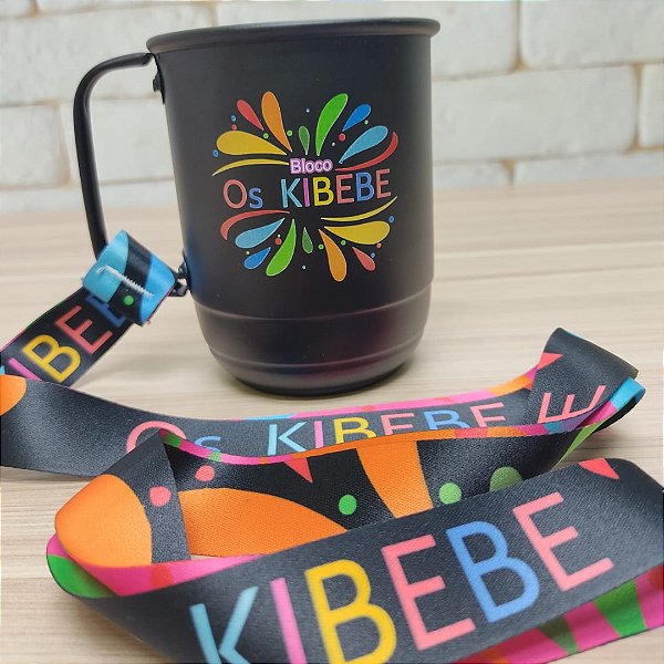 Caneca alumínio mais tirante 500 ml - 550 ml - 650 ml - Personalizada