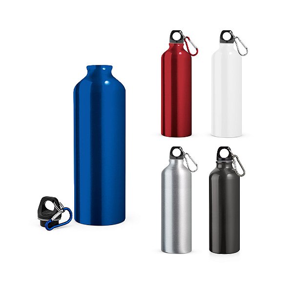 Squeeze em alumínio com mosquetão 800 ml - Personalizado Laser