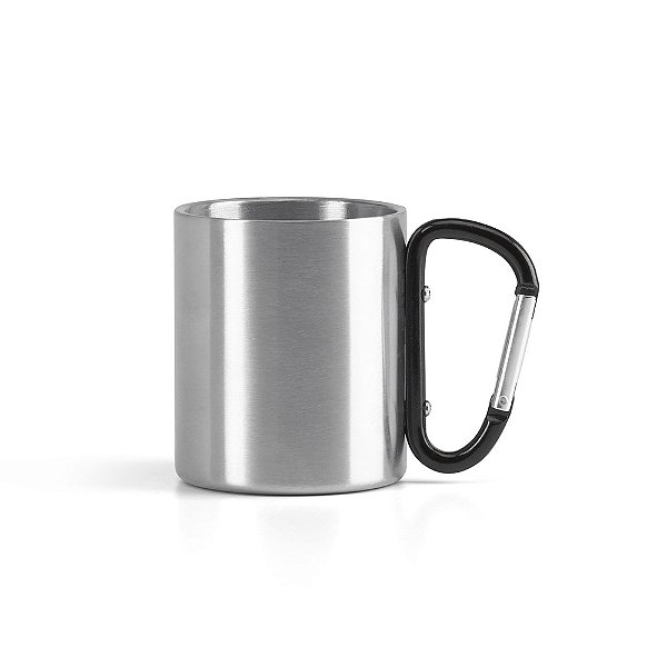Caneca em aço inox mosquetão 230 ml - Personalizado a Laser